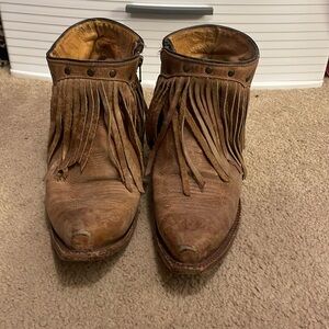 Corral ankle booties with fringe
